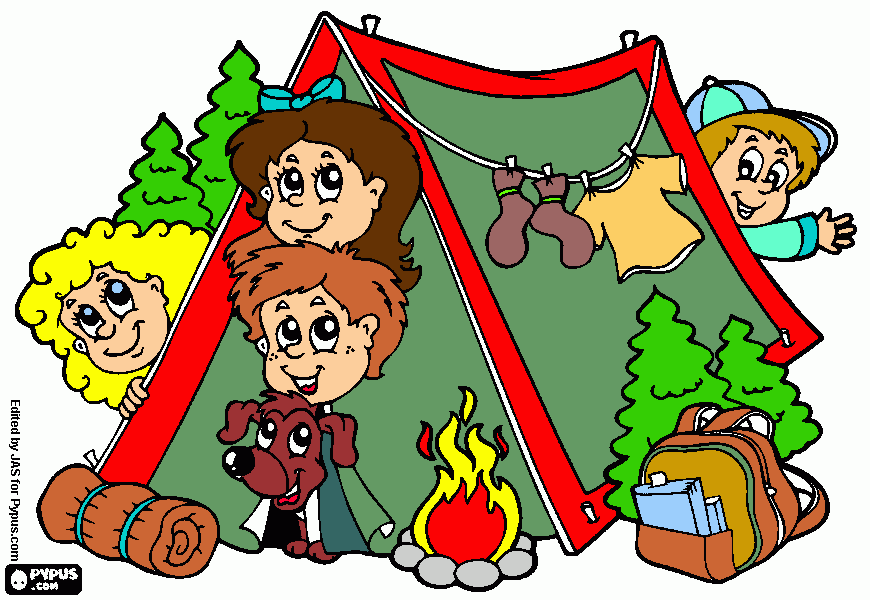 Omalovánka kempování