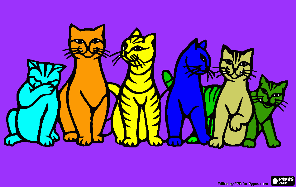 Omalovánka Kocici rodinka