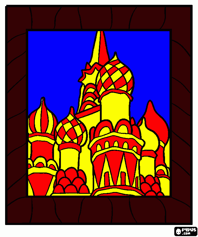 Omalovánka kopule vs Basila v Moskvě