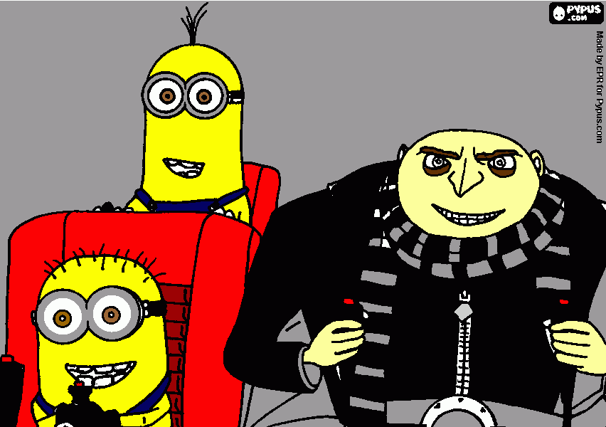 Omalovánka kozmická lod gru, mimoni.