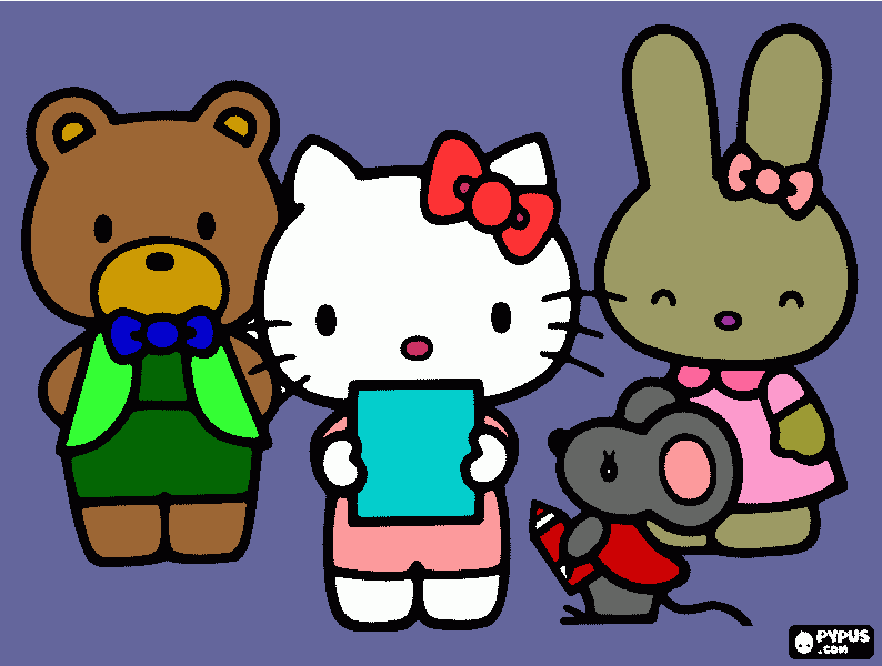 Omalovánka kočka zajíc a medvjed