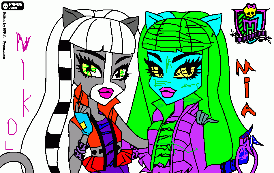 Omalovánka kočky mia a nikol