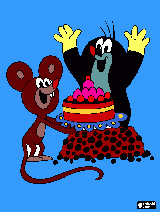 Omalovánka KRTEK A DORT