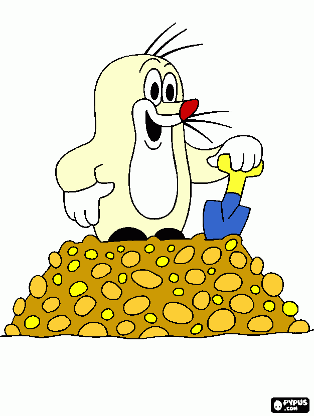 Omalovánka krtek bílá