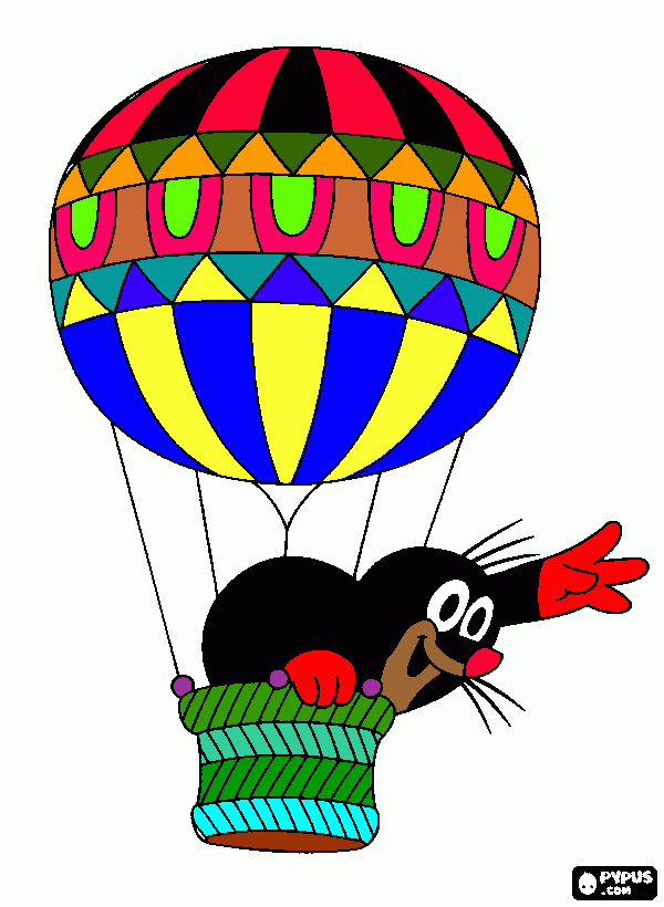 Omalovánka krtek v balónu