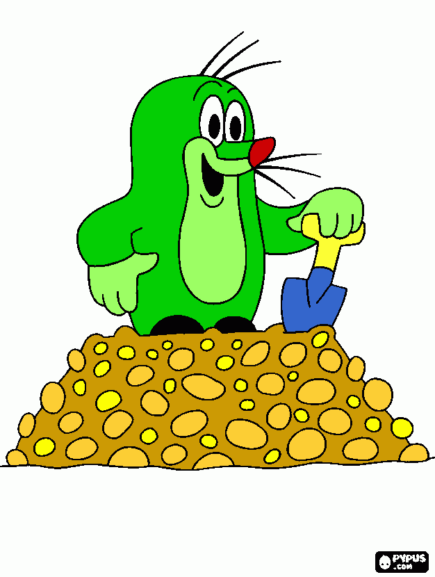 Omalovánka krtek zelený