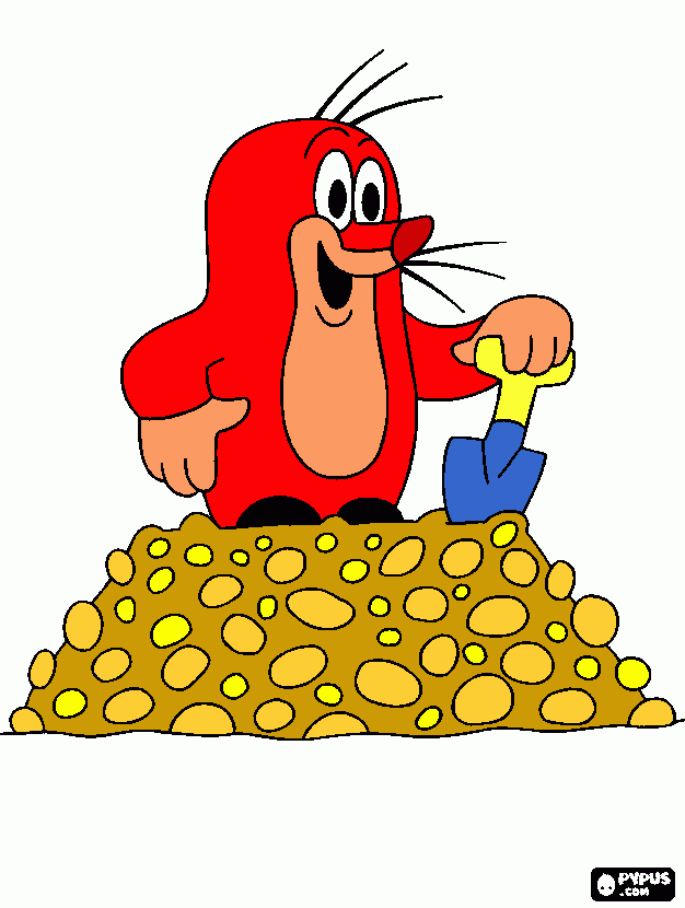 Omalovánka krtek červený