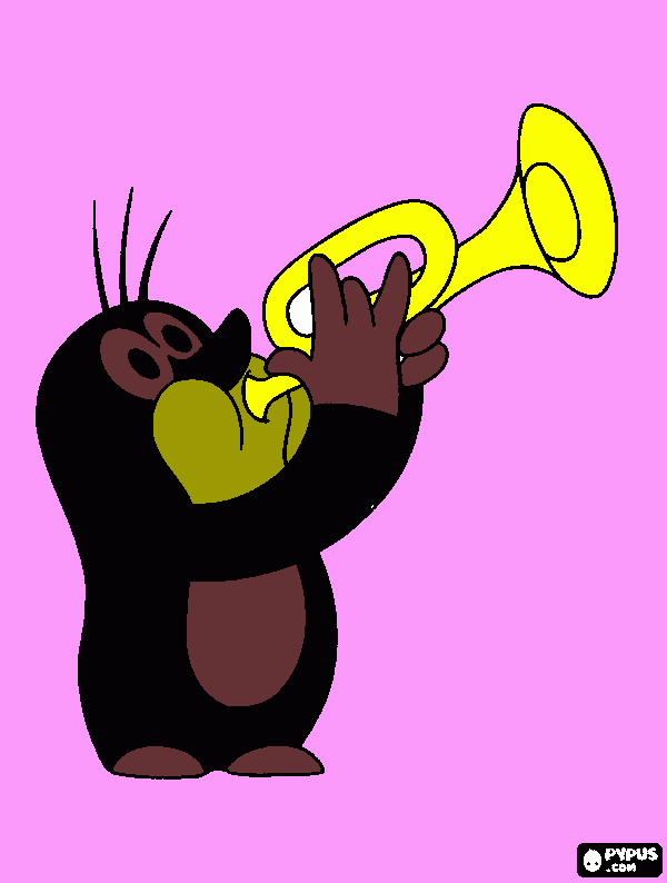 Omalovánka Krteček má trumpetu