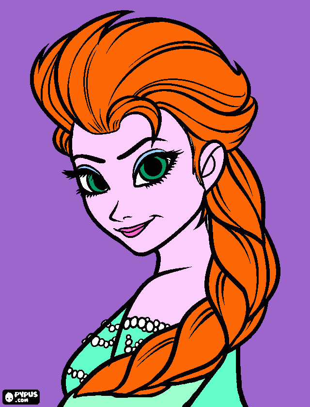 Omalovánka královna elsa z ledového králoství ve svích promněnených šatech