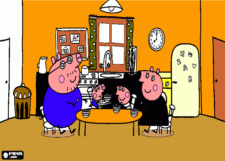 Omalovánka Kuchyň prasátek