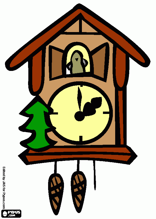 Omalovánka kukačkové hodiny
