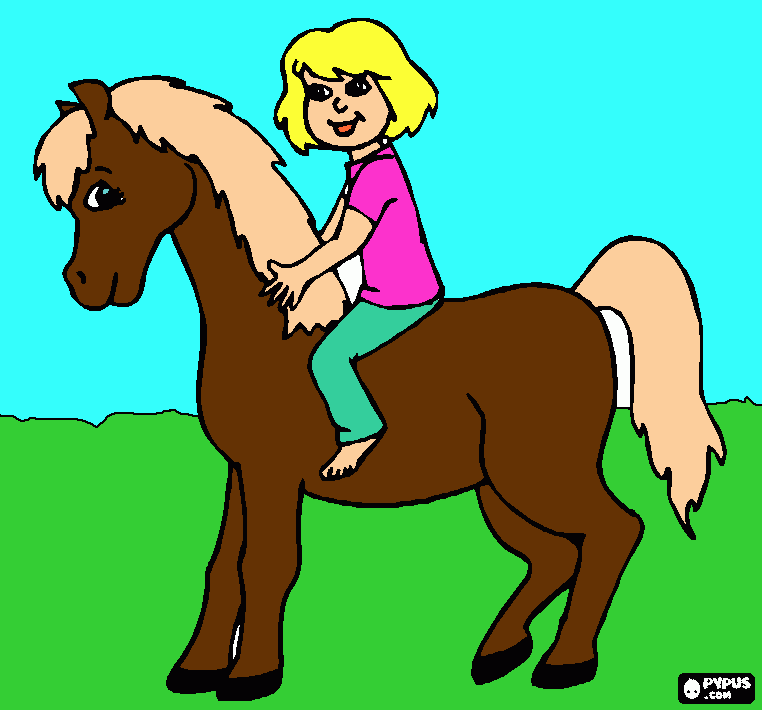 Omalovánka kun  a  jezdec