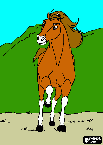 Omalovánka kun divokí mustang