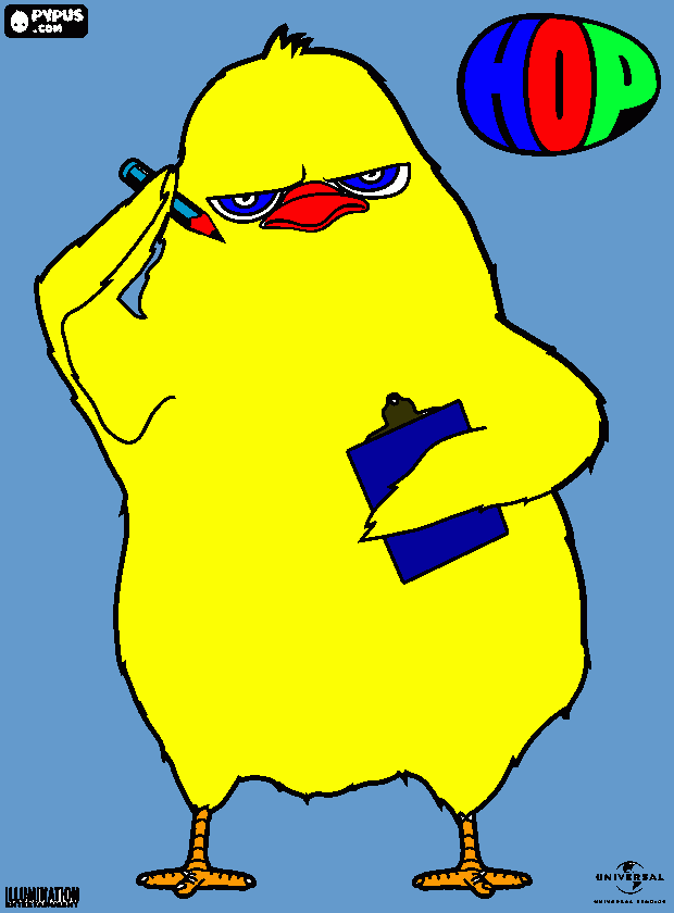 Omalovánka kure hop