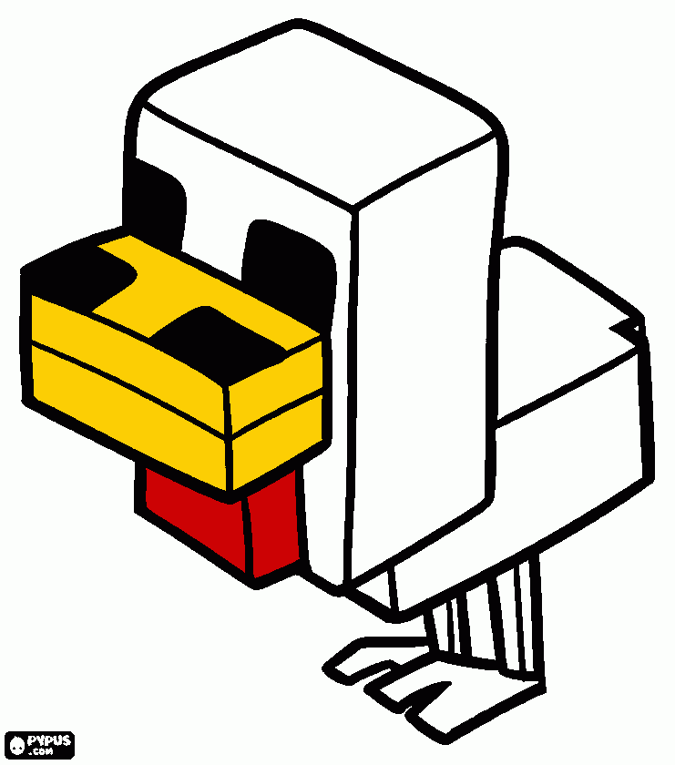 Omalovánka KUŘE Z MINECRAFTU