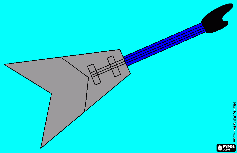 Omalovánka kytara položená v trávě