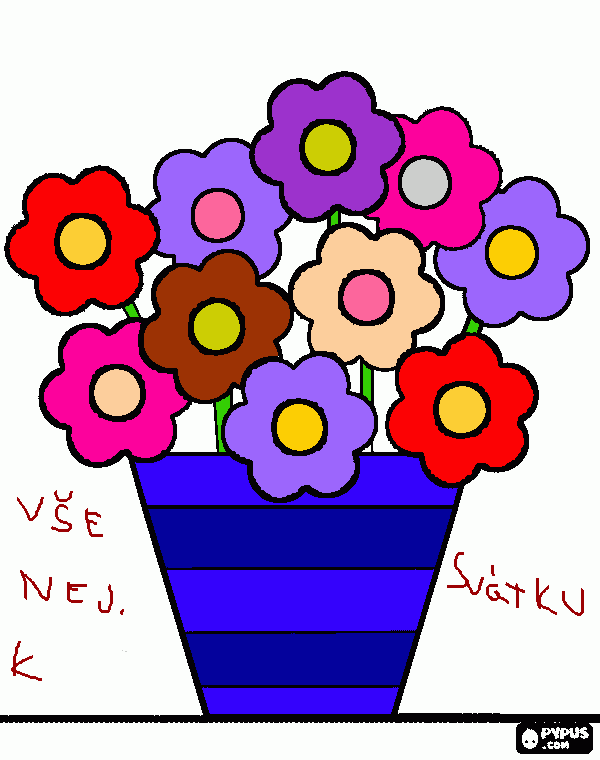 Omalovánka Kytice k svátku