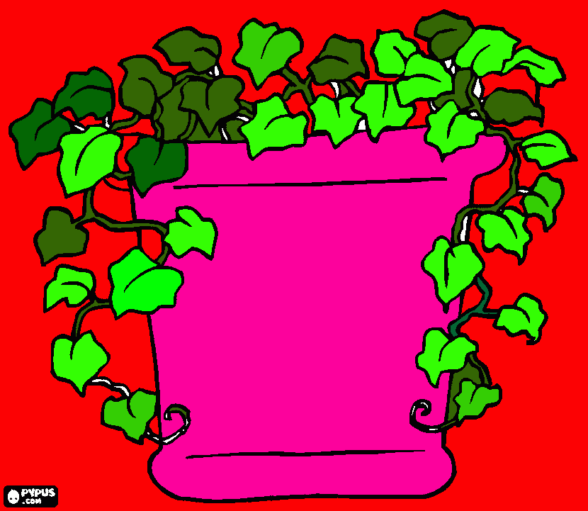 Omalovánka kytka v květináči