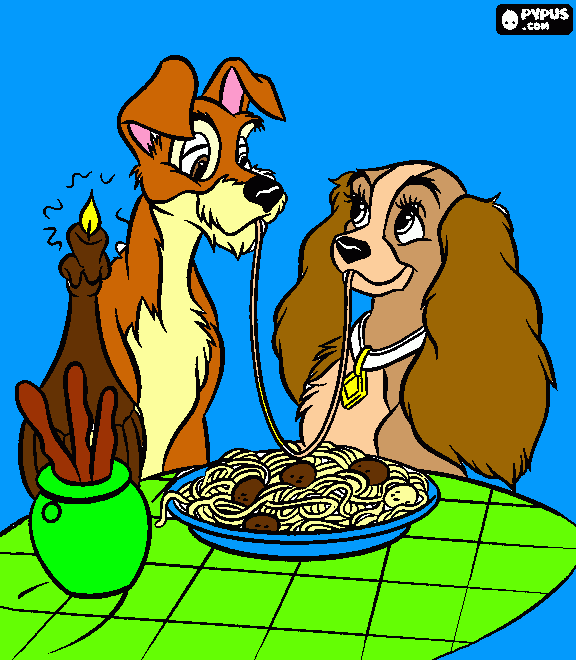 Omalovánka LADY A TRAMP