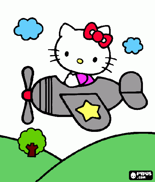 Omalovánka Letadýlko Hello Kitty