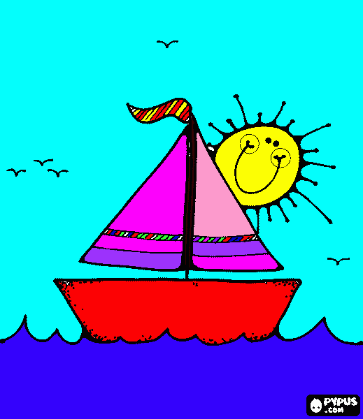 Omalovánka Lod a slnko