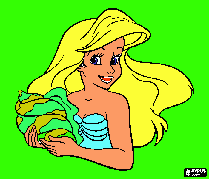 Omalovánka malá mořská víla pro kajku