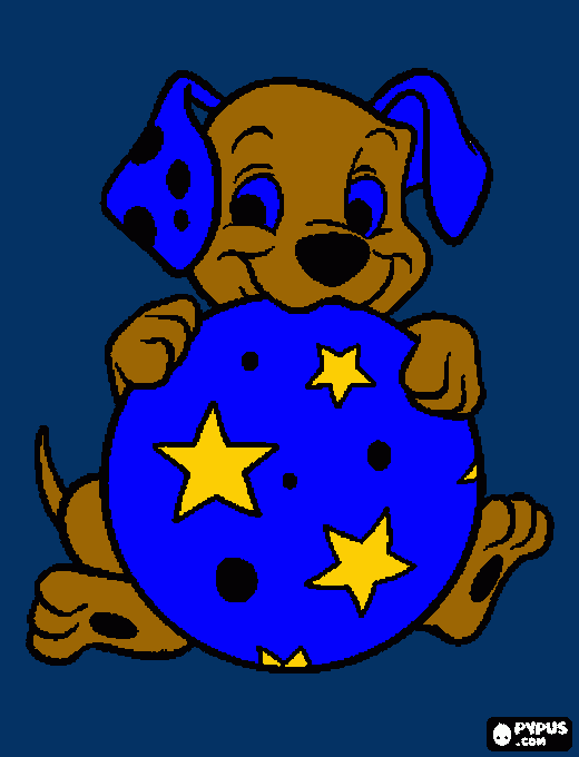 Omalovánka Malý Skarp na puntíkovaném míči