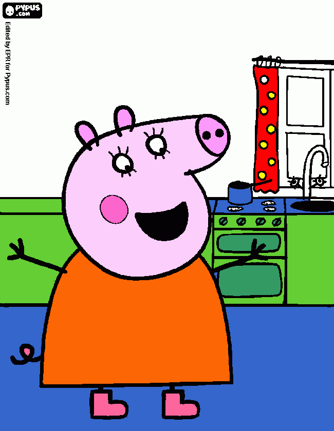 Omalovánka maminka v kuuchni