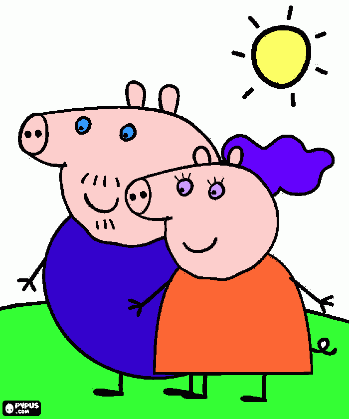 Omalovánka maminku a taniako pepa pig