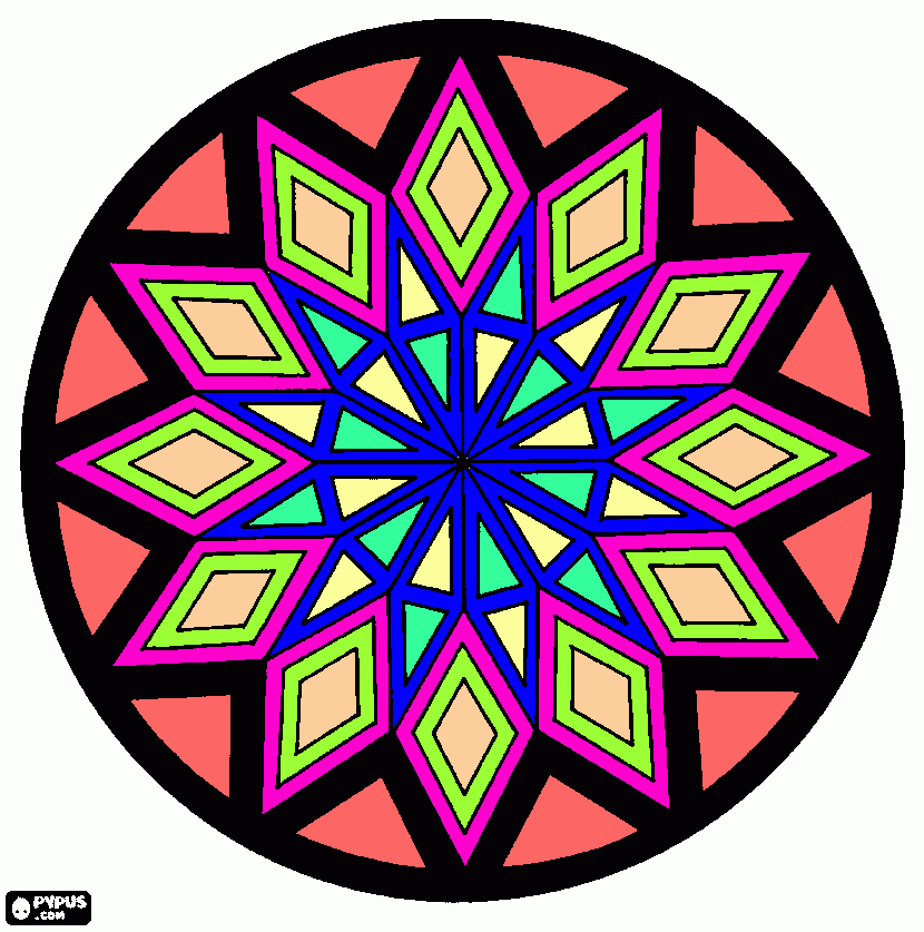 Omalovánka Mandala / hvězda Maty