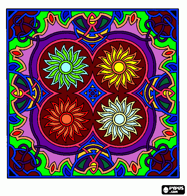 Omalovánka mandala jar leto jesen zima