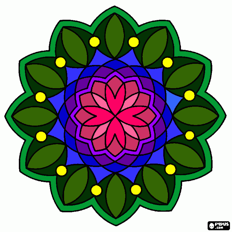 Omalovánka Mandala - květ lásky