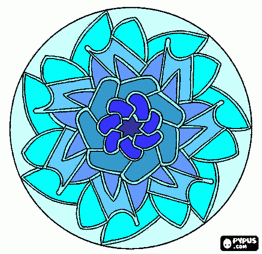 Omalovánka mandala modrá