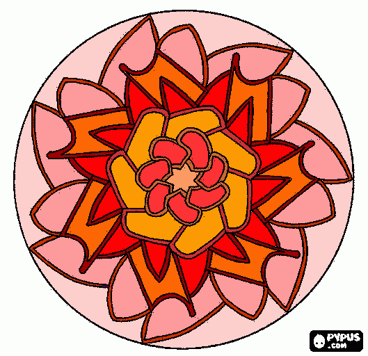 Omalovánka mandala oranžová