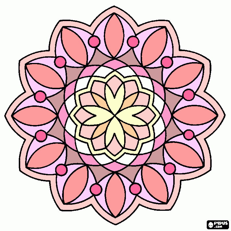 Omalovánka Mandala pink