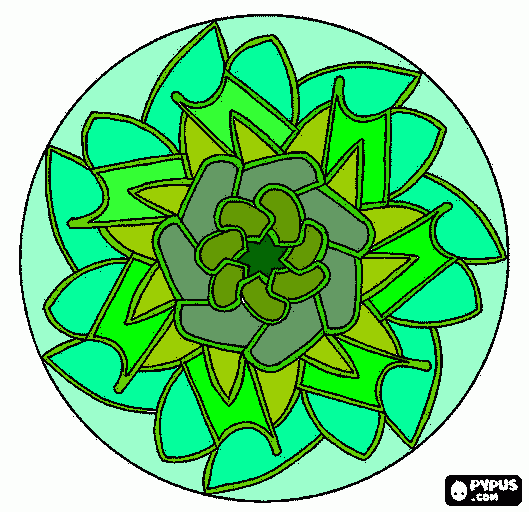 Omalovánka mandala zelaná