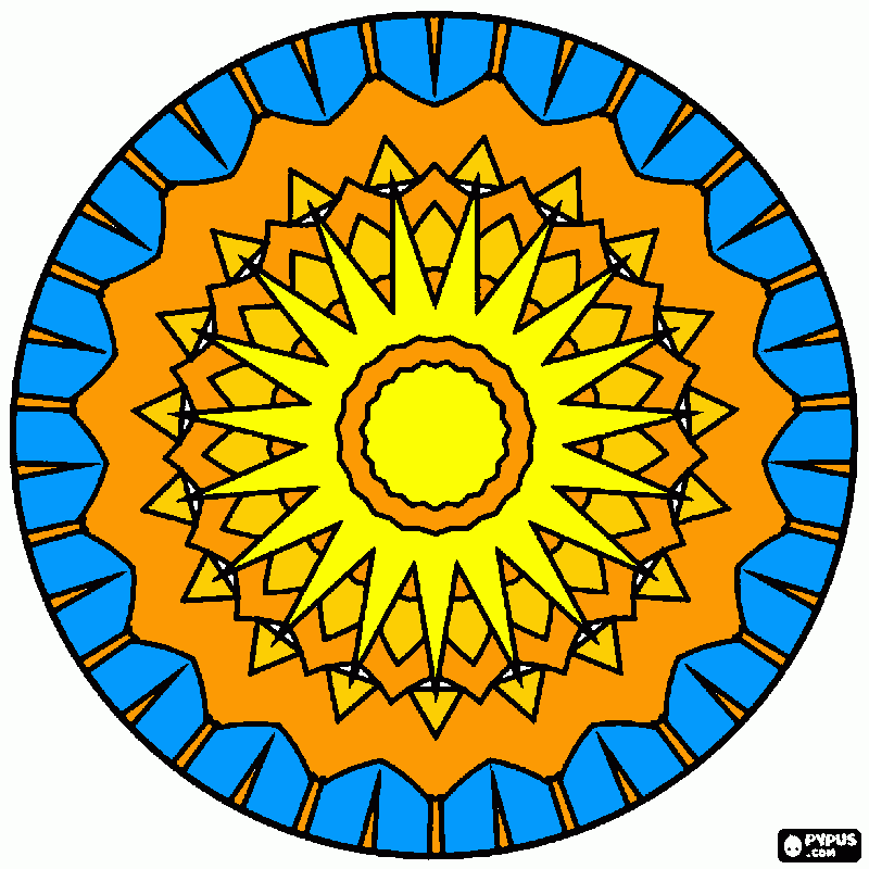 Omalovánka Mandala ČT 13. 3. 2014 - kruhová hvězda