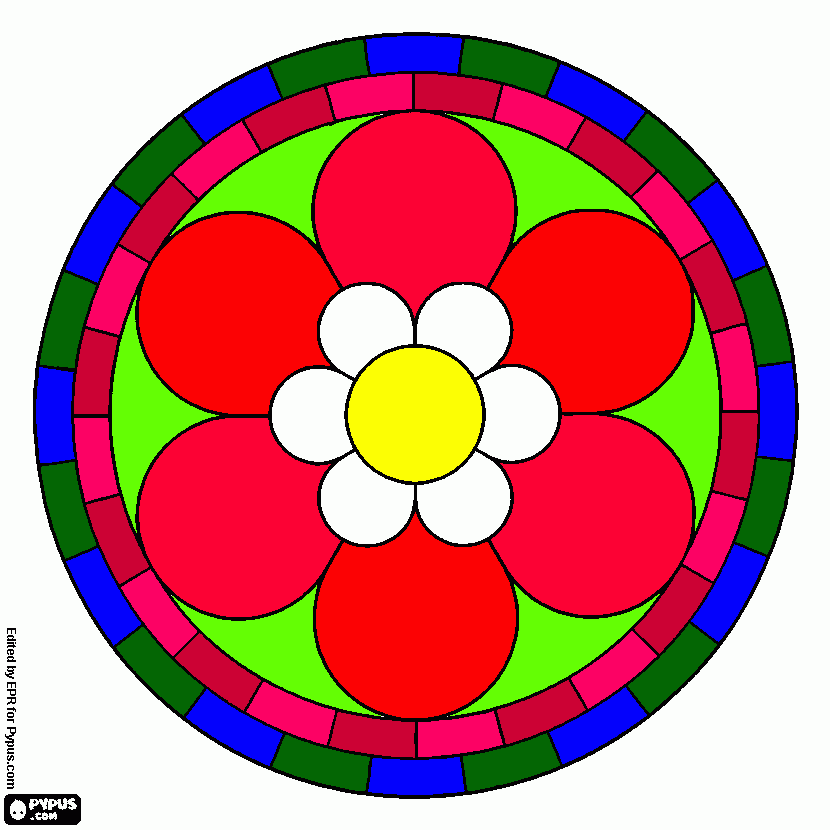 Omalovánka Mandela Květina