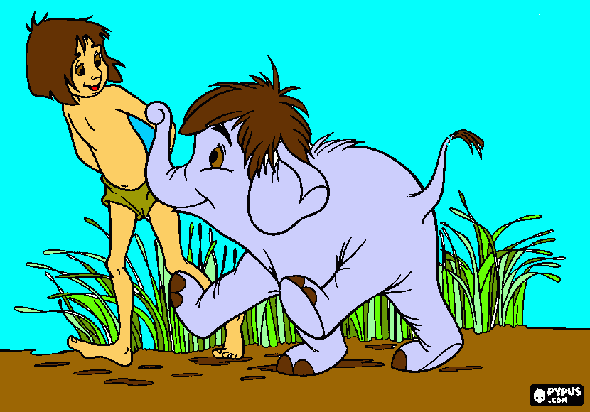 Omalovánka Mauglie a slune