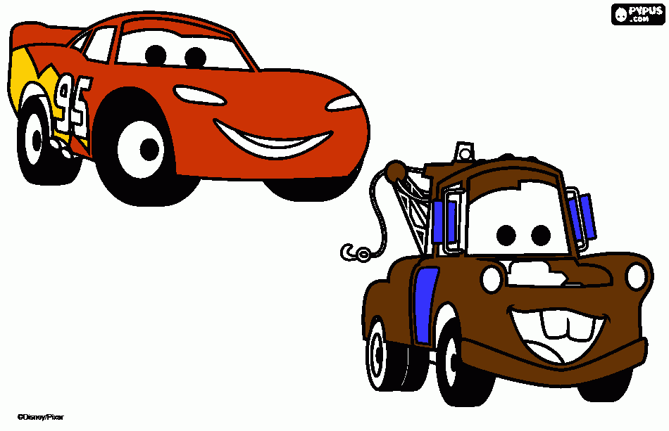 Omalovánka mcqueen a mater