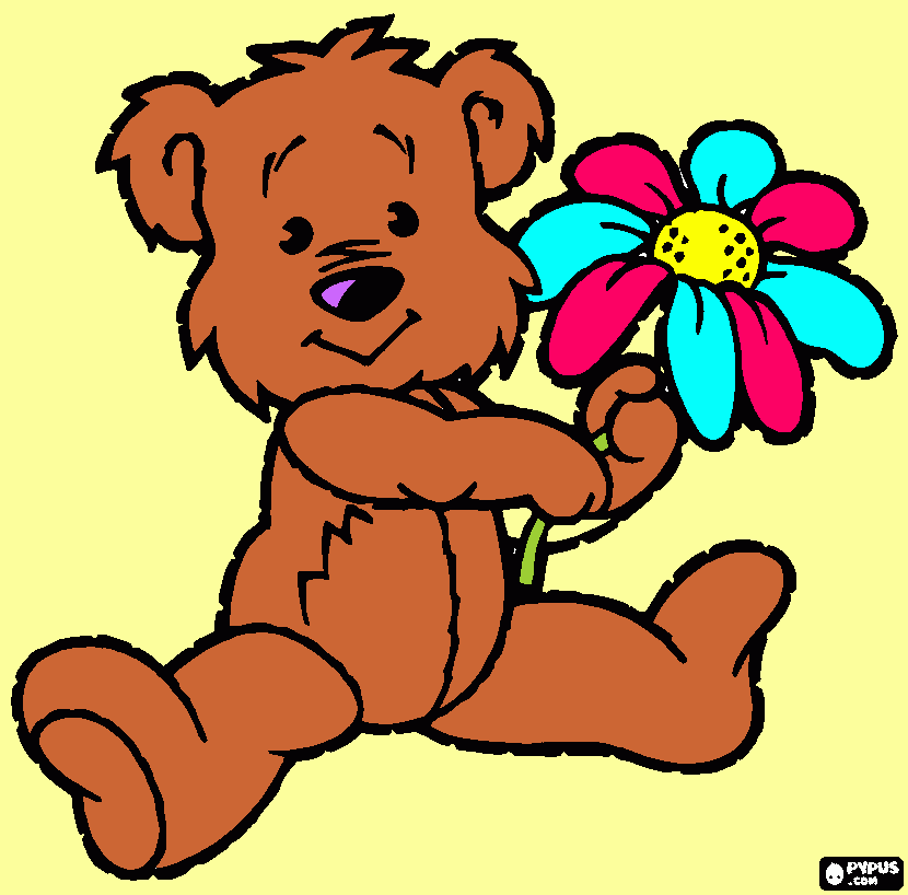 Omalovánka medvidek s kitičkou