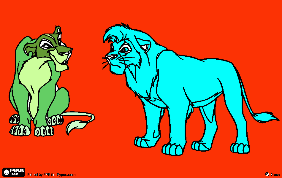 Omalovánka mia a lvi kral