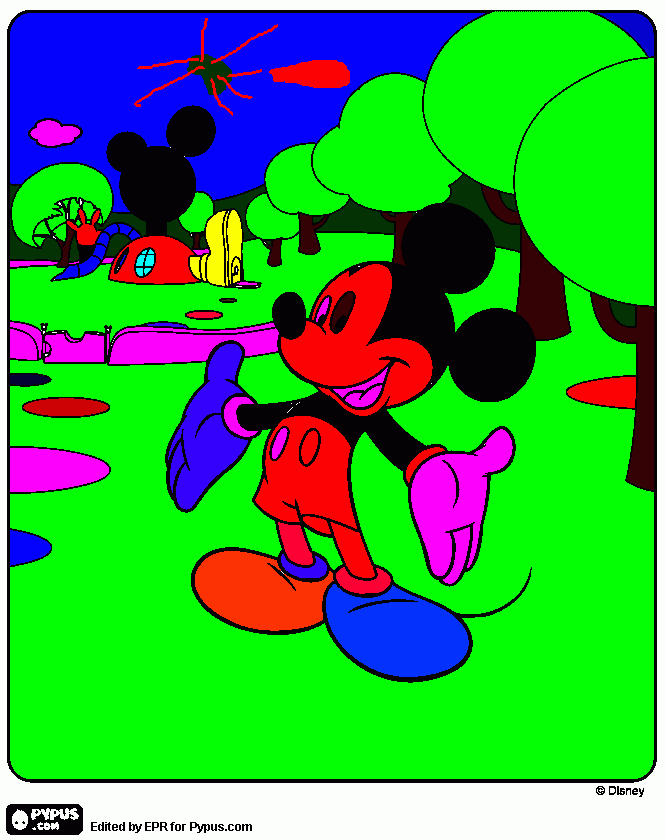 Omalovánka mickey v klubíku