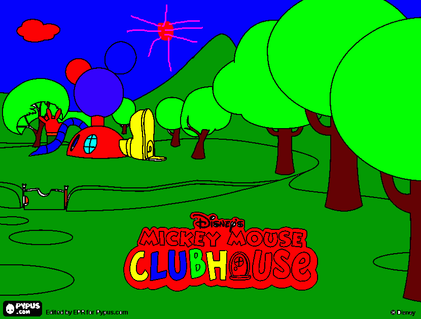 Omalovánka mickeyho klubík