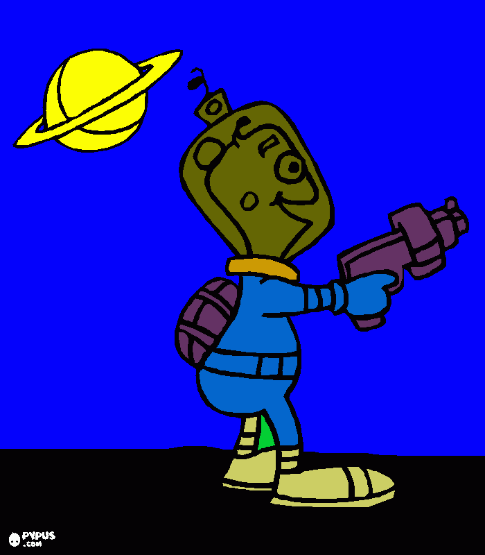 Omalovánka Mimozemšťan s laeserovou puškou