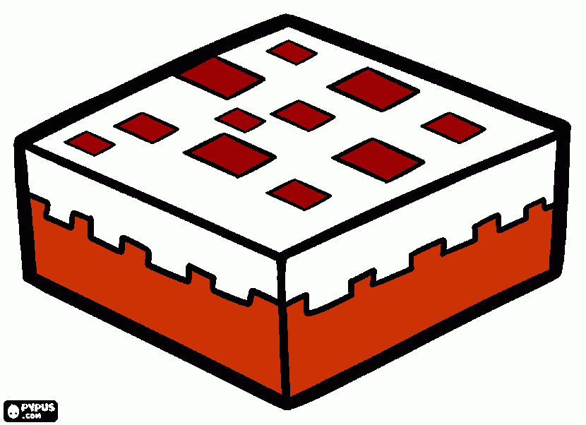 Omalovánka minecraft-dort