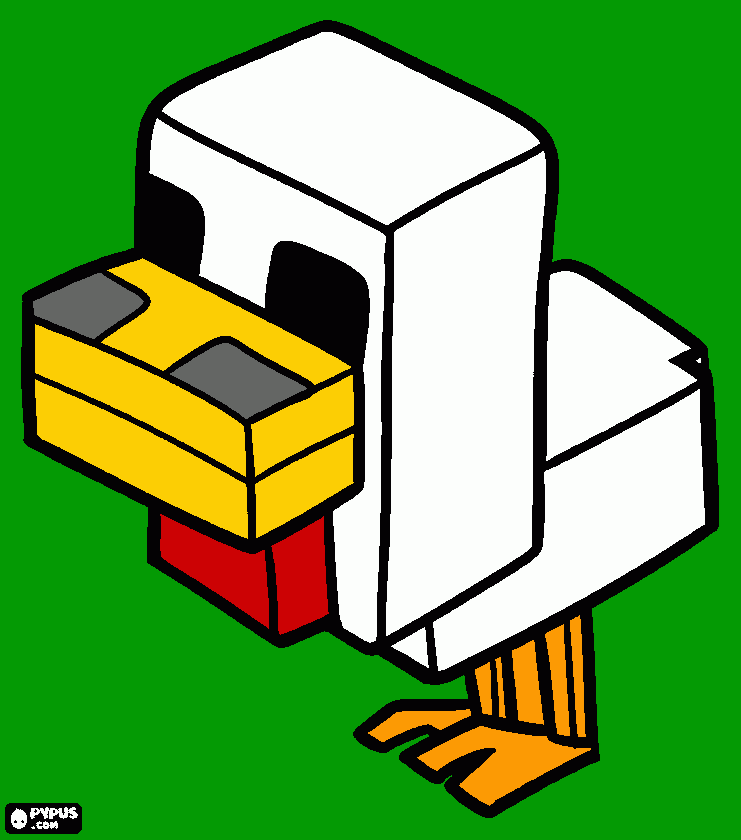 Omalovánka minecraft-slepice