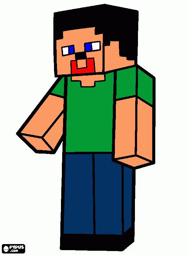 Omalovánka Minecraft Steve