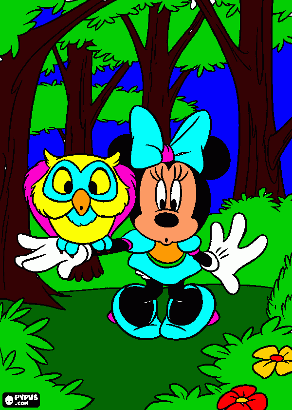 Omalovánka Minie a sova