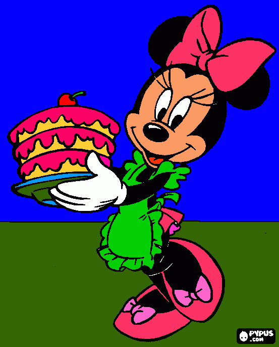 Omalovánka minie s dortem